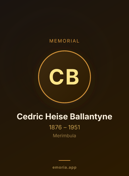 Memorial portrait of Cedric Heise Ballantyne