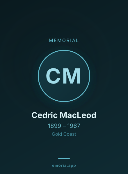 Memorial portrait of Cedric MacLeod