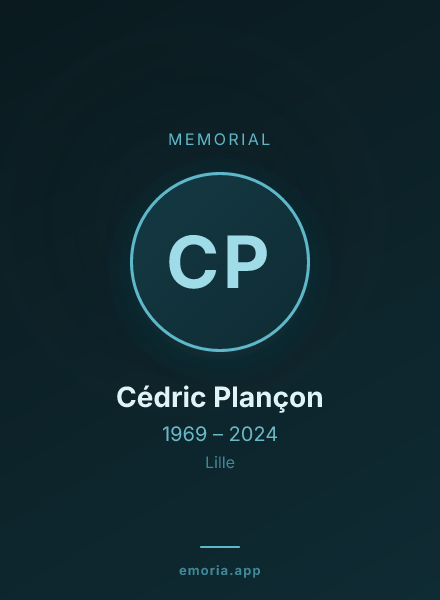 Memorial portrait of Cédric Plançon
