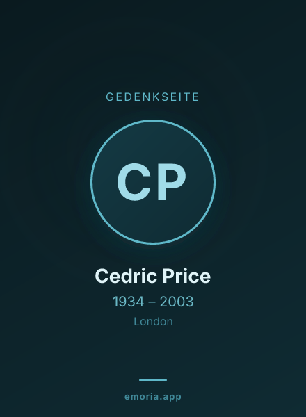 Gedenkportrait von Cedric Price