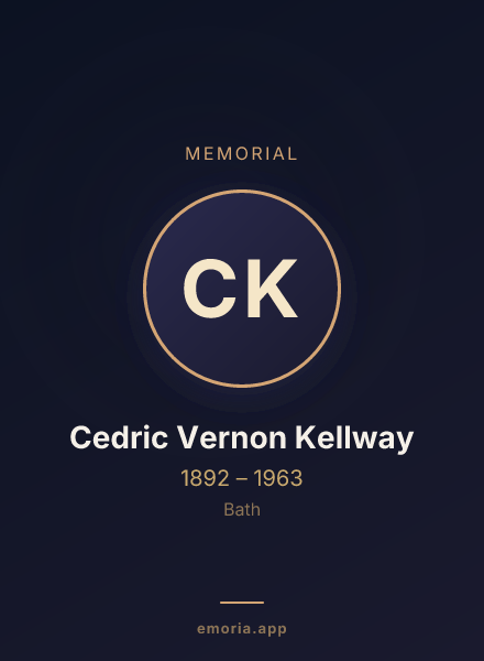 Memorial portrait of Cedric Vernon Kellway