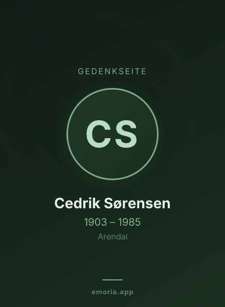 Gedenkportrait von Cedrik Sørensen