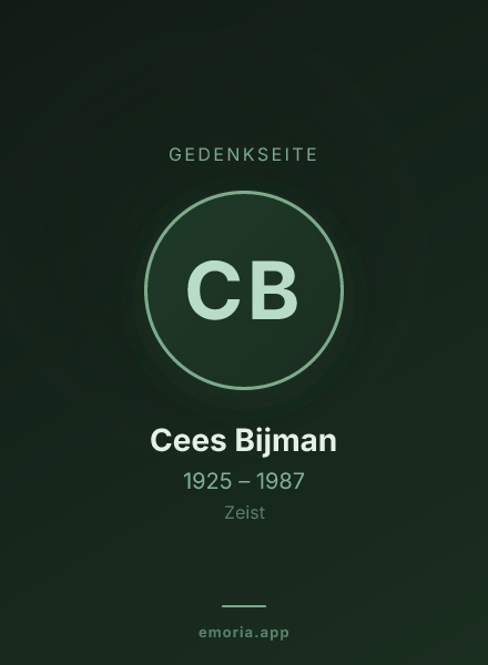 Gedenkportrait von Cees Bijman