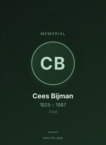 Memorial portrait of Cees Bijman