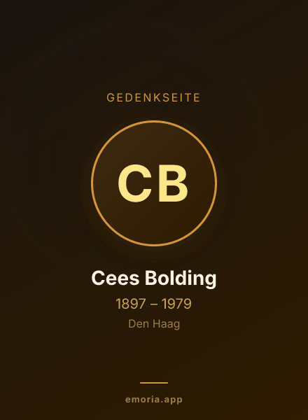Gedenkportrait von Cees Bolding