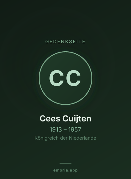 Gedenkportrait von Cees Cuijten
