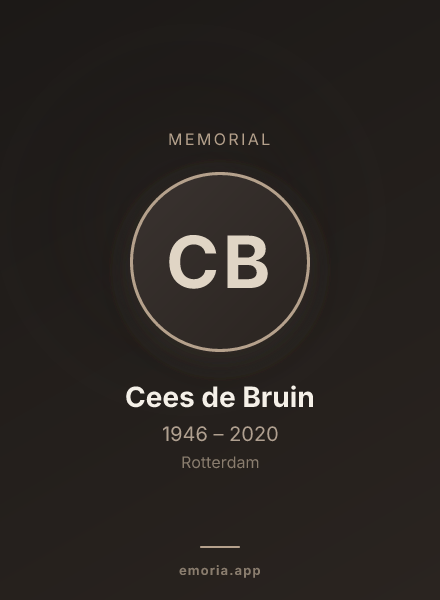 Memorial portrait of Cees de Bruin