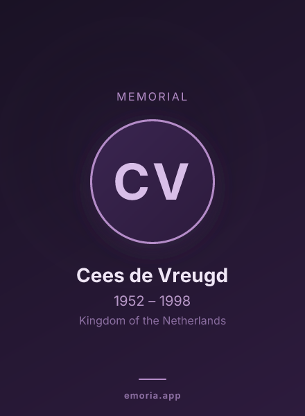 Memorial portrait of Cees de Vreugd