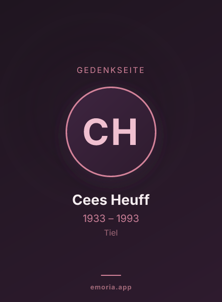 Gedenkportrait von Cees Heuff
