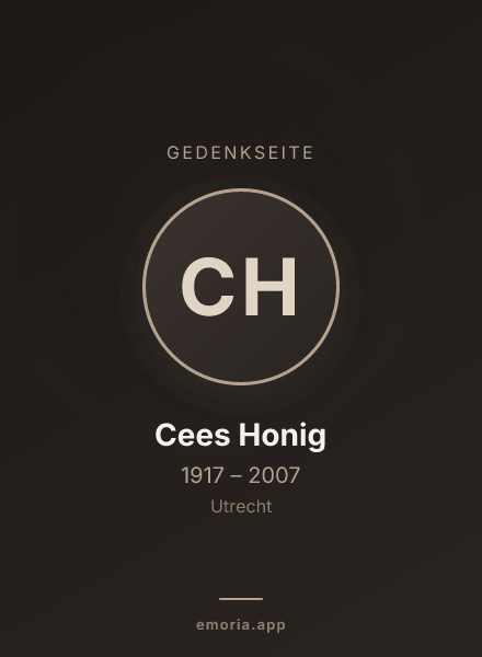 Gedenkportrait von Cees Honig