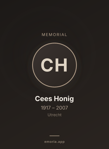 Memorial portrait of Cees Honig