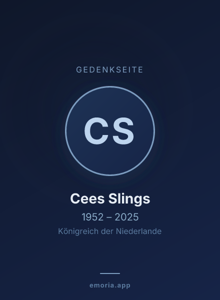 Gedenkportrait von Cees Slings