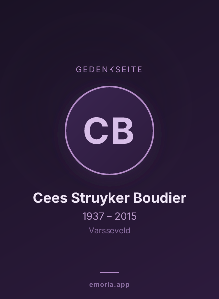 Gedenkportrait von Cees Struyker Boudier