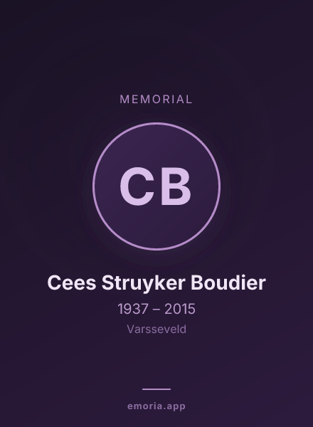 Memorial portrait of Cees Struyker Boudier
