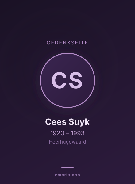Gedenkportrait von Cees Suyk
