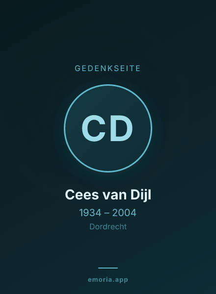 Gedenkportrait von Cees van Dijl