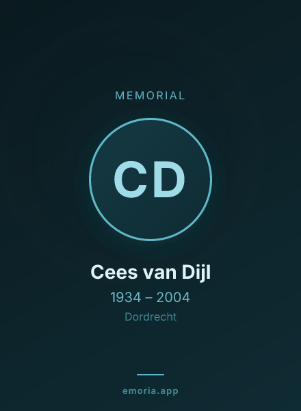 Memorial portrait of Cees van Dijl