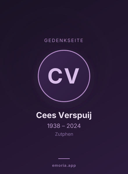 Gedenkportrait von Cees Verspuij