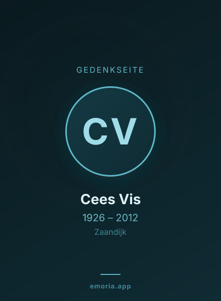 Gedenkportrait von Cees Vis