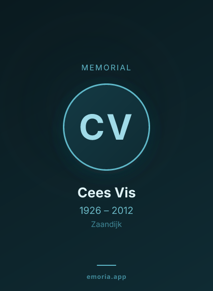 Memorial portrait of Cees Vis