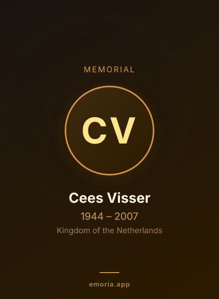 Memorial portrait of Cees Visser