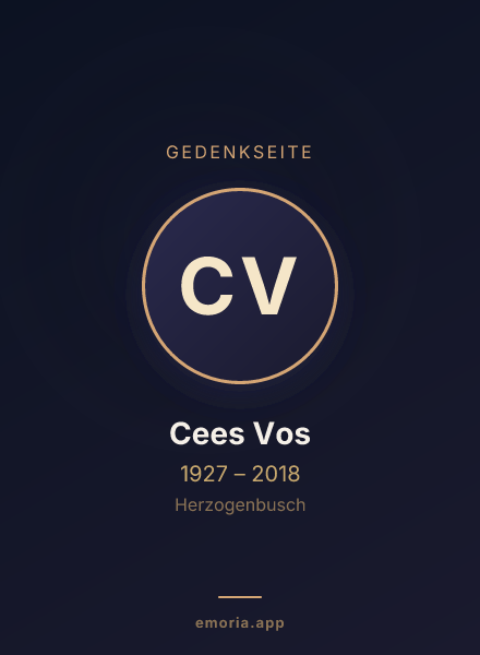 Gedenkportrait von Cees Vos