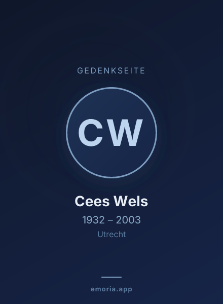 Gedenkportrait von Cees Wels