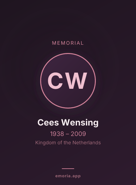 Memorial portrait of Cees Wensing