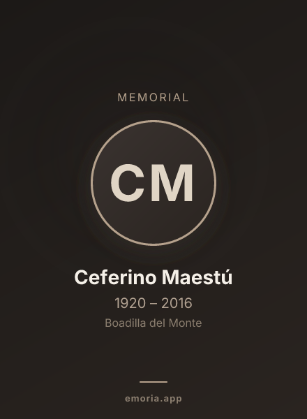 Memorial portrait of Ceferino Maestú