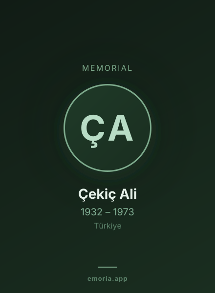 Memorial portrait of Çekiç Ali