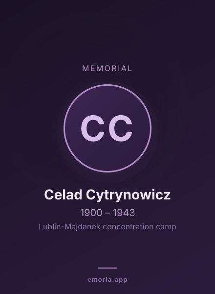 Memorial portrait of Celad Cytrynowicz