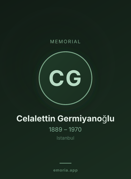 Memorial portrait of Celalettin Germiyanoğlu