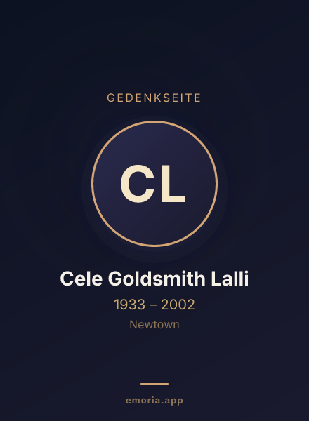 Gedenkportrait von Cele Goldsmith Lalli