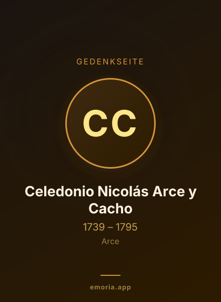 Gedenkportrait von Celedonio Nicolás Arce y Cacho