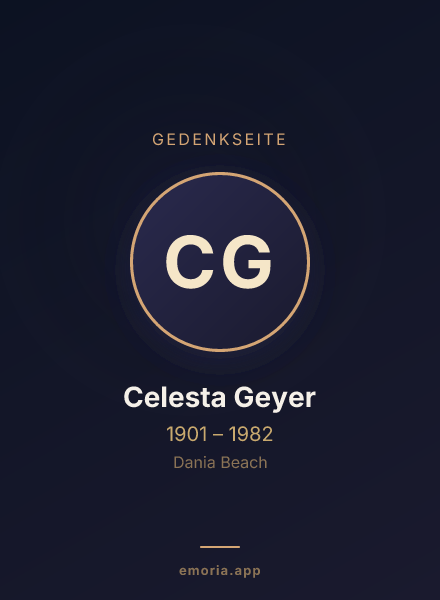 Gedenkportrait von Celesta Geyer