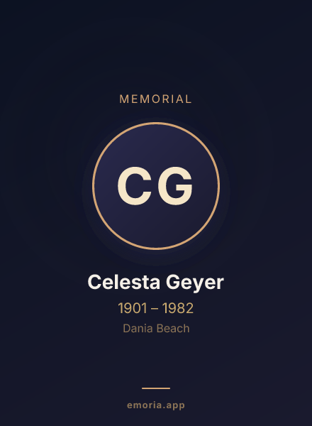 Memorial portrait of Celesta Geyer