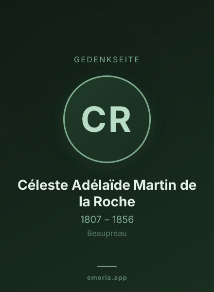 Gedenkportrait von Céleste Adélaïde Martin de la Roche