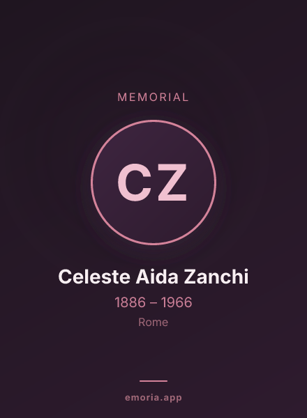 Memorial portrait of Celeste Aida Zanchi