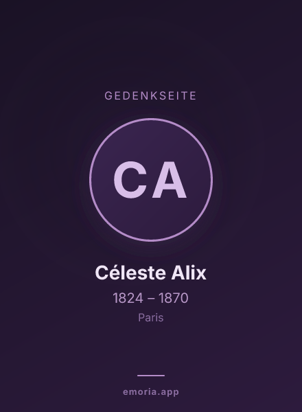 Gedenkportrait von Céleste Alix