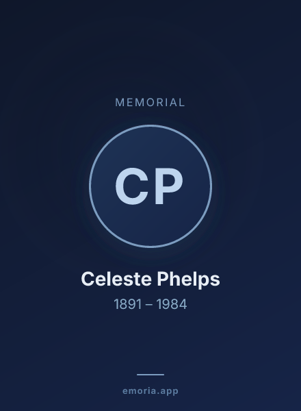 Memorial portrait of Celeste Phelps
