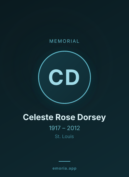 Memorial portrait of Celeste Rose Dorsey