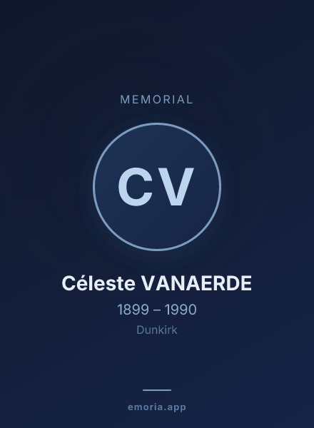 Memorial portrait of Céleste VANAERDE