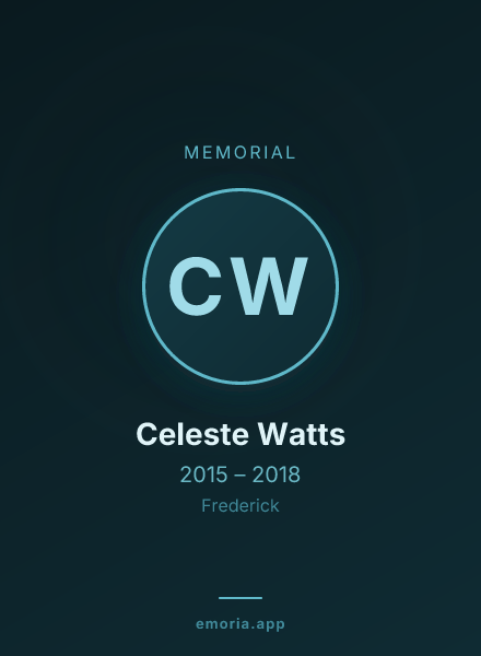 Memorial portrait of Celeste Watts