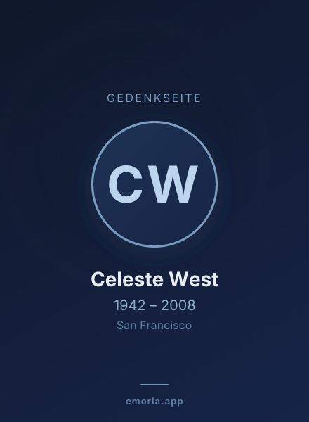 Gedenkportrait von Celeste West