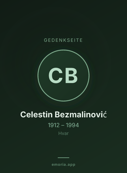 Gedenkportrait von Celestin Bezmalinović