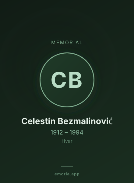 Memorial portrait of Celestin Bezmalinović