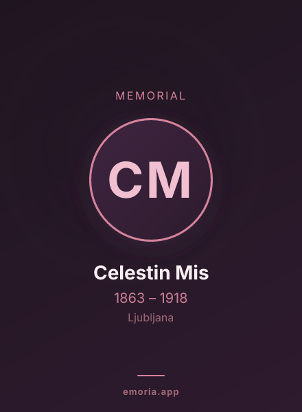 Memorial portrait of Celestin Mis
