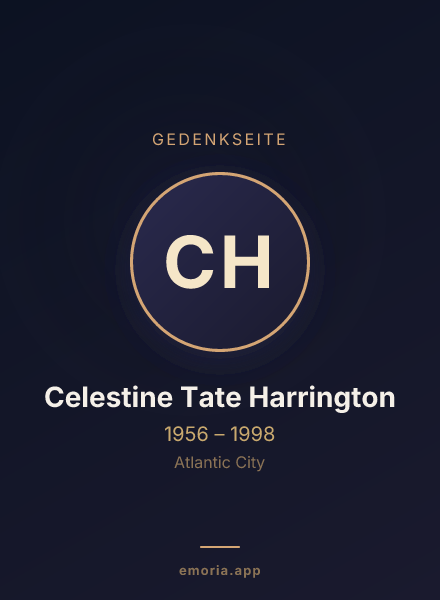 Gedenkportrait von Celestine Tate Harrington