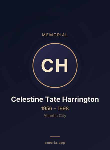 Memorial portrait of Celestine Tate Harrington
