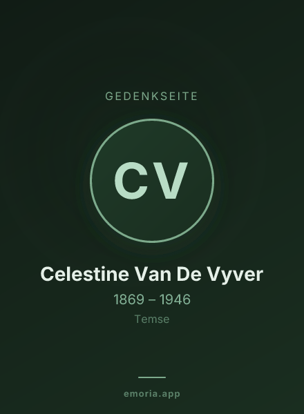 Gedenkportrait von Celestine Van De Vyver